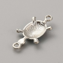 合金エナメルコネクタチャーム  プラチナ  ウミガメリンク  ダークターコイズ  26.5x13.5x3.5mm  穴：1.6mm&nbsp;ENAM-TAC0018-11R
