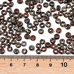 MIYUKIラウンドロカイユビーズ  日本製シードビーズ  （rr4503)透明炎赤いピカソ  6/0  4mm  穴：1.5mm  約120個/10g&nbsp;X-SEED-G010-RR4503