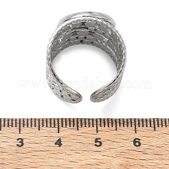 304ステンレススチールカフリング部品  丸いベゼルパッドリングセッティング  ステンレス鋼色  17mm  18mm  トレイのサイズ：14mm&nbsp;SA-CBA37BC-15D-P