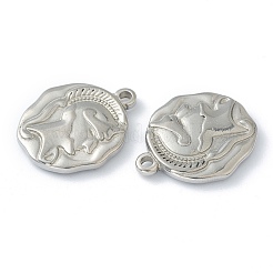 変色しない304ステンレススチールペンダント  戦士  ステンレス鋼色  23.5x19x3mm  穴：2mm&nbsp;LS-STAS-O145-02P