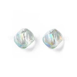 透明なアクリルビーズ  ABカラーメッキ  ナゲット  アクアマリン  10.5x10x8mm  穴：1.6mm  約1200個/500g&nbsp;LS-MACR-S373-131-C10