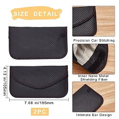 カーボンファイバーキーカーウォレットカーバッグキー巾着ポーチ  車のスマートキーホルダー  ブラック  190x100x10mm&nbsp;AJEW-WH0029-37