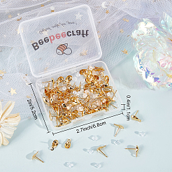 100Pcs 304 Stainless Steel Stud Earring Findings&nbsp;STAS-BBC0001-22