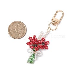 3D Flower Glass Seed Beaded Pendant Decorations&nbsp;KEYC-MZ00056