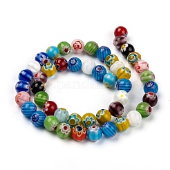 Handmade Millefiori Glass Beads Strands&nbsp;X-LK14