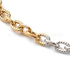 Two Tone 304 Stainless Steel Cable Chains Bracelets&nbsp;BJEW-JB06541