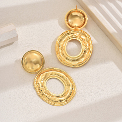 Vintage French Style Hollow Oval Brass Dangle Stud Earrings&nbsp;CE9970