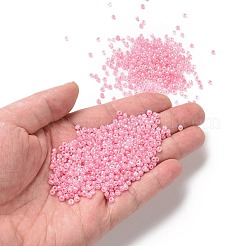13g8/0ガラスシードビーズ  セイロン  ラウンド  ピンク  3mm  穴：1mm&nbsp;SEED-XCP0001-06