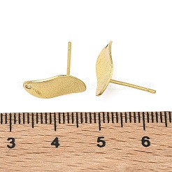 真鍮製スタッドピアスパーツ  長持ちメッキ  ラックめっき  ゴールドカラー  カン付き  オーバル  14.5x8mm  穴：1mm  ピン：0.8x12.5mm&nbsp;KK-G557-07C-G
