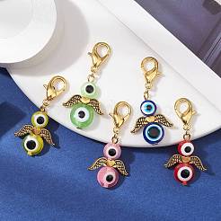 Ecil Eye Angel Resin Pendant Decorations&nbsp;HJEW-JM01514-01