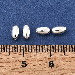 真鍮ビーズ  ライス  銀  5.5x3.5mm  穴：1mm&nbsp;KK-P344-07S