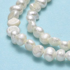 天然養殖淡水パールビーズ連売り  研磨両側  リネン  3~4.5x3~3.5x2.5~3mm  穴：0.5mm  約107~112個/連  13.46''（34.2センチメートル）&nbsp;PEAR-A005-05I-01