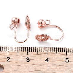 304ステンレススチール製イヤーカフ金具  垂直ループを備えたワイヤーラップボルテックスイヤリングパーツ  ローズゴールド  14.5mm  穴：3x0.6mm&nbsp;STAS-H216-02RG