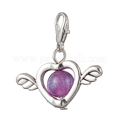 6Pcs 6 Colors Resin Imitation Cat Eye & Alloy Pendant Decorations&nbsp;HJEW-JM03885