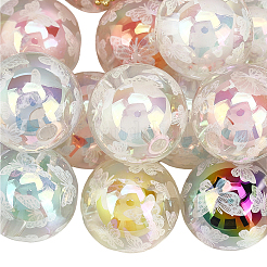 20Pcs UV Plating Acrylic Printed Beads&nbsp;TACR-SC0001-46A