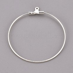 304ステンレスペンダント  フープピアスパーツ  リング  銀  39x36x1.5mm  21ゲージ  穴：1mm  インナーサイズ：34mm  ピン：0.7mm&nbsp;STAS-F191-09S-F