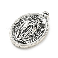 合金ペンダント  オーバル  アンティークシルバー  26x16.5x3mm  穴：1.2mm  約277個/1000g&nbsp;FIND-E051-01AS-07