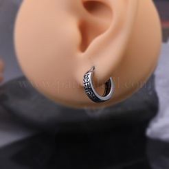 Vintage 304 Stainless Steel Hollow Carved Huggie Hoop Earrings&nbsp;FS-WG5B67A-01