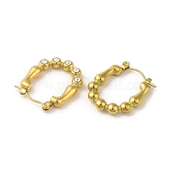 304 Stainless Steel Pave Crystal Rhinestone Hoop Earrings for Women&nbsp;EJEW-B054-25G