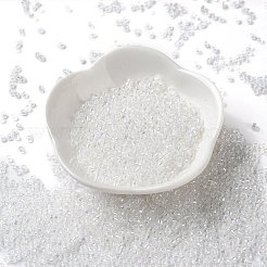 透明な色 ab ガラスシードビーズ  シリンダー  クリアAB  2.5x1.7mm  穴：1.2mm&nbsp;SEED-S042-14A-01