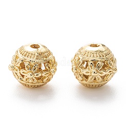 合金中空ビーズ  花の丸  カドミウムフリー＆鉛フリー  18KGP本金メッキ  8~9.5x8mm  穴：1.5mm&nbsp;X1-PALLOY-P238-24G-RS