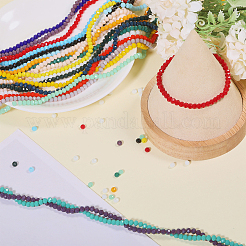 21 Strands 21 Colors Opaque Solid Color Glass Beads Strands&nbsp;EGLA-GO0001-03