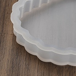DIYピクセルハート流砂シリコーン型  レジン型  UVレジン用  エポキシ樹脂工芸品作り  ホワイト  オーバル  85x65x11.5mm  内径：75x52mm&nbsp;LS-AJEW-U013-03D