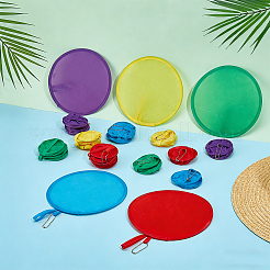 20Pcs 5 Colors Polyester Foldable Flying Disc Fans&nbsp;AJEW-BC0011-25