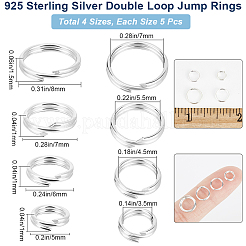 20Pcs 4 Styles 925 Sterling Silver Split Jump Rings&nbsp;STER-BBC0006-57