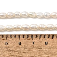 天然養殖淡水パールビーズ連売り  ライス  グレード3a+  古いレース  4~4.5mm  穴：0.7mm  約54個/連  13.46''~13.78''（34.2~35センチメートル）&nbsp;PEAR-I007-01Q-01C