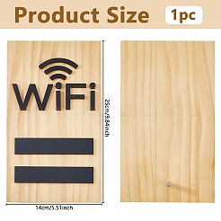 木製Wi-Fiサインスタンド  長方形  モカシン  250x140x16mm&nbsp;AJEW-WH0752-327