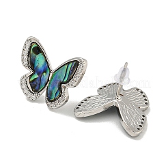 Rack Plating Butterfly Brass Stud Earrings&nbsp;EJEW-N055-55P