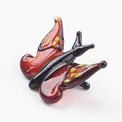 インテリアオーナメントパーツ  手作りランプワーク表示の装飾  蝶  カラフル  15~17x18~20x8~10mm&nbsp;LAMP-J084-75