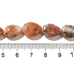 天然梅の花ジャスパー ビーズ 連売り  ティアドロップ  13.5~14x10~10.5x5mm  穴：1mm  約27~28個/連  37.3~38.3cm&nbsp;G-I377-A11