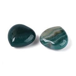 Natural Green Banded Agate (Dyed & Heated) Heart Stones&nbsp;G-N0325-11-08