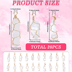 20Pcs Natural Quartz Crystal Pointed Pendants&nbsp;FIND-SC0019-82