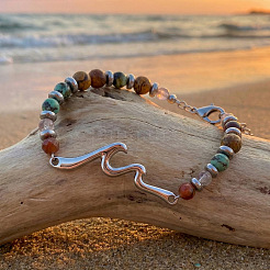 304 Stainless Steel Wave Link Bracelets&nbsp;NC8971-1