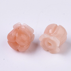 合成サンゴビーズ  染め  イミテーション翡翠  チューリップ  ライトサーモン  8.5x8mm  穴：1.5mm&nbsp;X-CORA-R017-28-A04