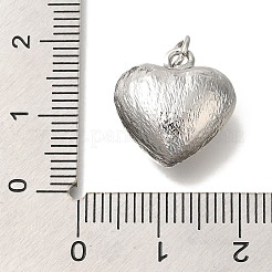 真鍮チャーム  ハートチャーム  カドミウムフリー＆ニッケルフリー＆鉛フリー  プラチナ  16x15x8mm  穴：3.5mm&nbsp;KK-K388-59B-P