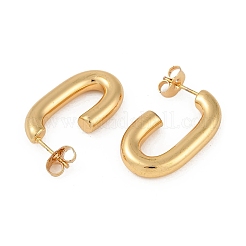 201 Stainless Steel Oval Stud Earrings&nbsp;EJEW-I309-10G