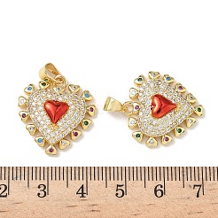 Brass Micro Pave Cubic Zirconia Pendants&nbsp;KK-L243-27G