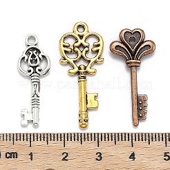 合金のチベット風チャーム  各種キー  ミックスカラー  16~75.5x6.5~25.5x1~5mm  穴：1~4mm&nbsp;TIBEP-MSMC016-M