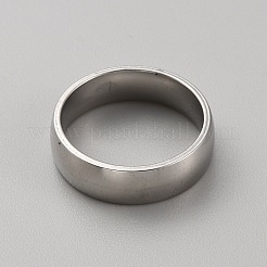 201ステンレススチール製シンプルプレーンバンドリング（男性用、女性用）  ステンレス鋼色  usサイズ7 3/4(17.9mm)  6mm&nbsp;RJEW-WH0015-01C