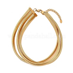 304 Stainless Steel 3-Strand Snake Chain Necklaces for Women&nbsp;NJEW-B122-02G