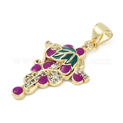 Rack Plating Brass Micro Pave Cubic Zirconia Pendants&nbsp;KK-H509-11G