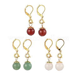 3 Pairs Brass Round Leverback Earrings&nbsp;EJEW-JE06597