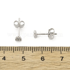 Lock 925 Sterling Silver Micro Pave Clear Cubic Zirconia Stud Earrings for Women&nbsp;EJEW-K307-03A-P