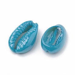 天然カウリーシェルビーズ  スプレー塗装  ミックスカラー  15~18x11~12x5~7mm&nbsp;X-SHEL-T007-74
