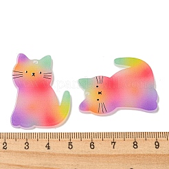 オペークアクリルパーツ  猫の形  38x29x2mm  穴：1.6mm&nbsp;BACR-D002-11B-02