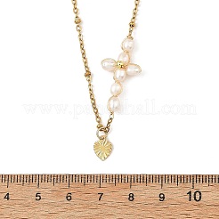 304 Stainless Steel Heart Pendant Satellite Chain Necklaces for Women&nbsp;NJEW-JN06699